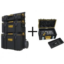DEWALT TOUGHSYSTEM 2.0 Small Tool Box with Bonus Medium Tool Box, Mobile Tool Box and Mechanic Tool Set (226-Piece) w/ Tool Box