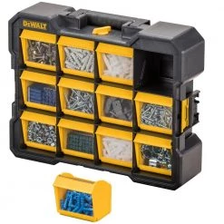 DEWALT 12-Compartment Small Parts Organizer Flip Bin (2-Pack) 13 DEWALT 12-Compartment Small Parts Organizer Flip Bin (2-Pack) -Tool Storage Online Shop black dewalt small parts organizers dwst14121w2pk 66 1000