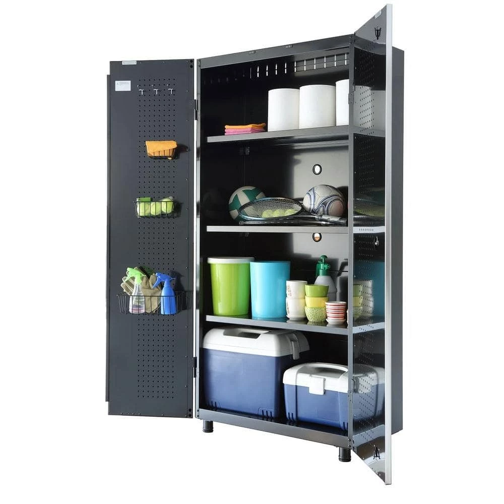 Husky 2-Pack Steel Shelf Set in Black (36 in. W x 15 in. D) for Ready-to-Assemble 36 in. Freestanding Garage Cabinet 4 Husky 2-Pack Steel Shelf Set in Black (36 in. W x 15 in. D) for Ready-to-Assemble 36 in. Freestanding Garage Cabinet - Image 2