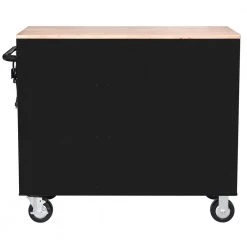 Husky 42 in. W x 18.1 in. D 8-Drawer Black Mobile Workbench Cabinet with Solid Wood Top -Tool Storage Online Shop black husky mobile workbenches h42mwc8blk 66 1000