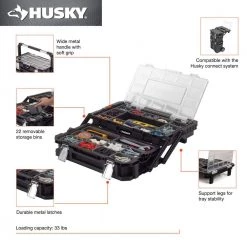 Husky 22 in. 22-Compartment Connect Cantilever Organizer for Small Parts Organizer -Tool Storage Online Shop black husky modular tool storage systems 230379 a0 1000