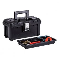 Husky 16 in. Black Plastic Portable Tool Box with Metal Latches -Tool Storage Online Shop black husky portable tool boxes 235574 44 1000