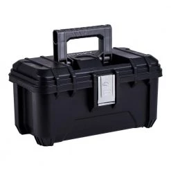 Husky 16 in. Black Plastic Portable Tool Box with Metal Latches
