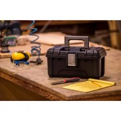 Husky 16 in. Black Plastic Portable Tool Box with Metal Latches -Tool Storage Online Shop black husky portable tool boxes 235574 c3 1000