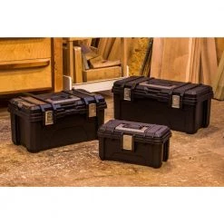Husky 16 in. Black Plastic Portable Tool Box with Metal Latches -Tool Storage Online Shop black husky portable tool boxes 235574 fa 1000