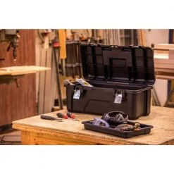 Husky 26 in. Black Plastic Portable Tool Box with Metal Latches -Tool Storage Online Shop black husky portable tool boxes 235580 4f 1000