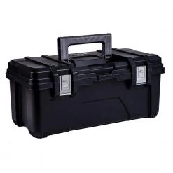 Husky 26 in. Black Plastic Portable Tool Box with Metal Latches
