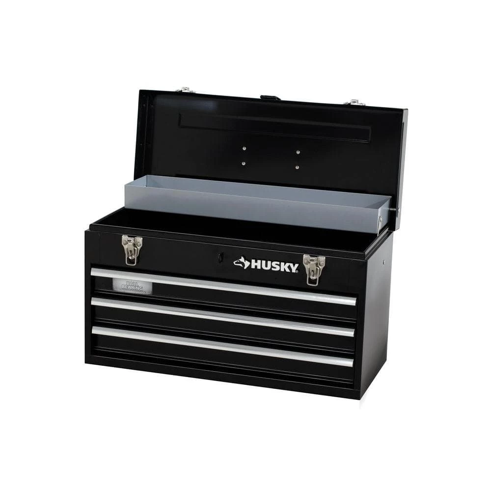 Husky 8.80 in. 3-Drawer Portable Tool Box with Tray 3 Husky 8.80 in. 3-Drawer Portable Tool Box with Tray