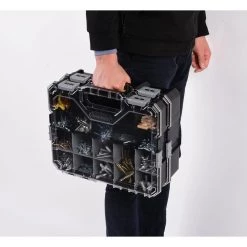 Husky 36-Compartment Interlocking Small Parts Organizer in Black (2-Pack) -Tool Storage Online Shop black husky portable tool boxes thd2020 002 31 1000