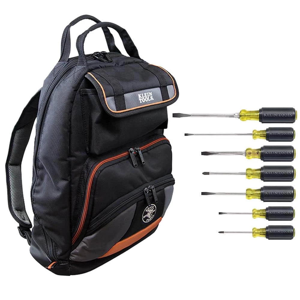 Klein Tools Tradesman Pro 17.5 in. Tool Gear Back Pack with 7-Piece Assorted Screwdriver Set 3 Klein Tools Tradesman Pro 17.5 in. Tool Gear Back Pack with 7-Piece Assorted Screwdriver Set