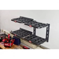 Milwaukee PACKOUT 22.3 in. Black Resin Racking Shelf with Metal Reinforced Frame -Tool Storage Online Shop black milwaukee portable tool boxes 48 22 8481 77 1000