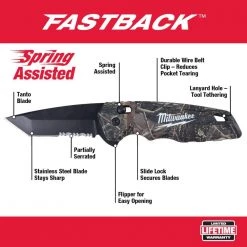 Milwaukee 15 in. Ultimate Jobsite Backpack with FASTBACK Camo Stainless Steel Spring Assisted Folding Knife (2-Piece) -Tool Storage Online Shop black milwaukee tool bags 48 22 8201 48 22 1535 40 1000