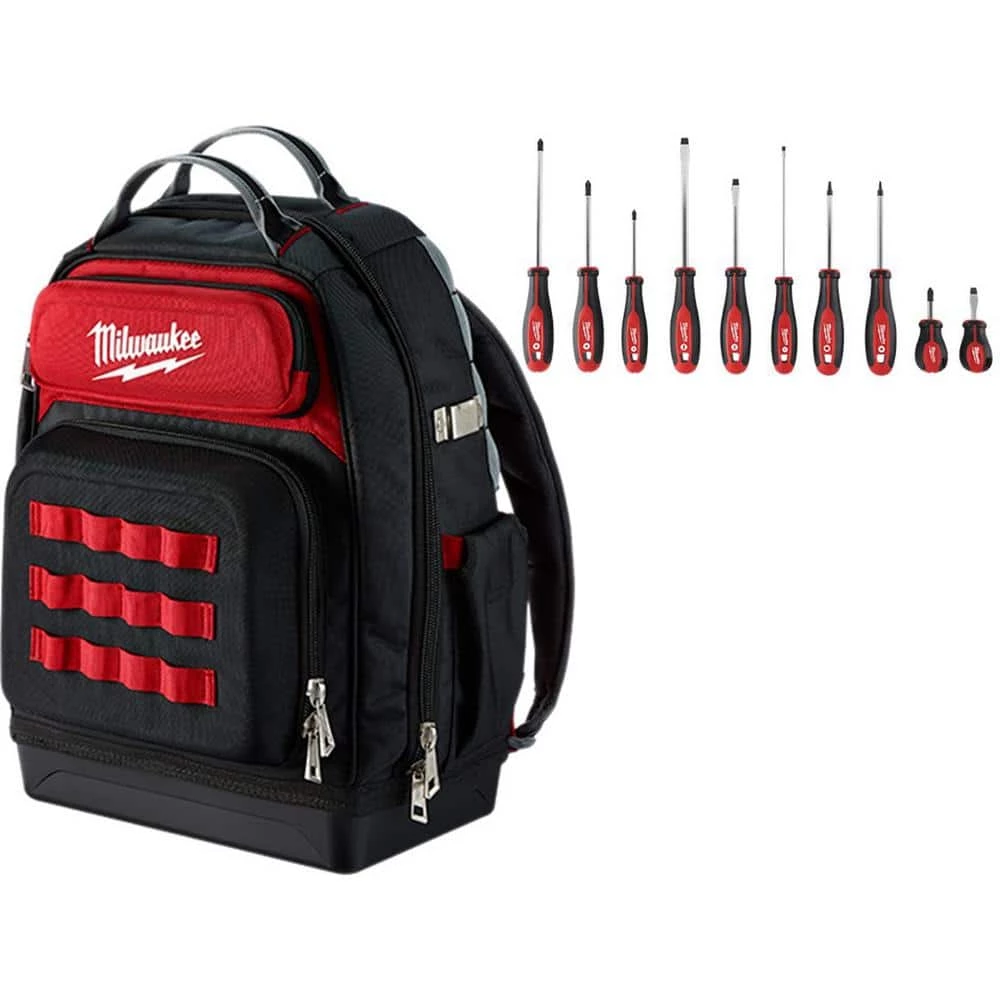 Milwaukee 15 in. Ultimate Jobsite Backpack with Screwdriver Set (11-Piece) 3 Milwaukee 15 in. Ultimate Jobsite Backpack with Screwdriver Set (11-Piece)
