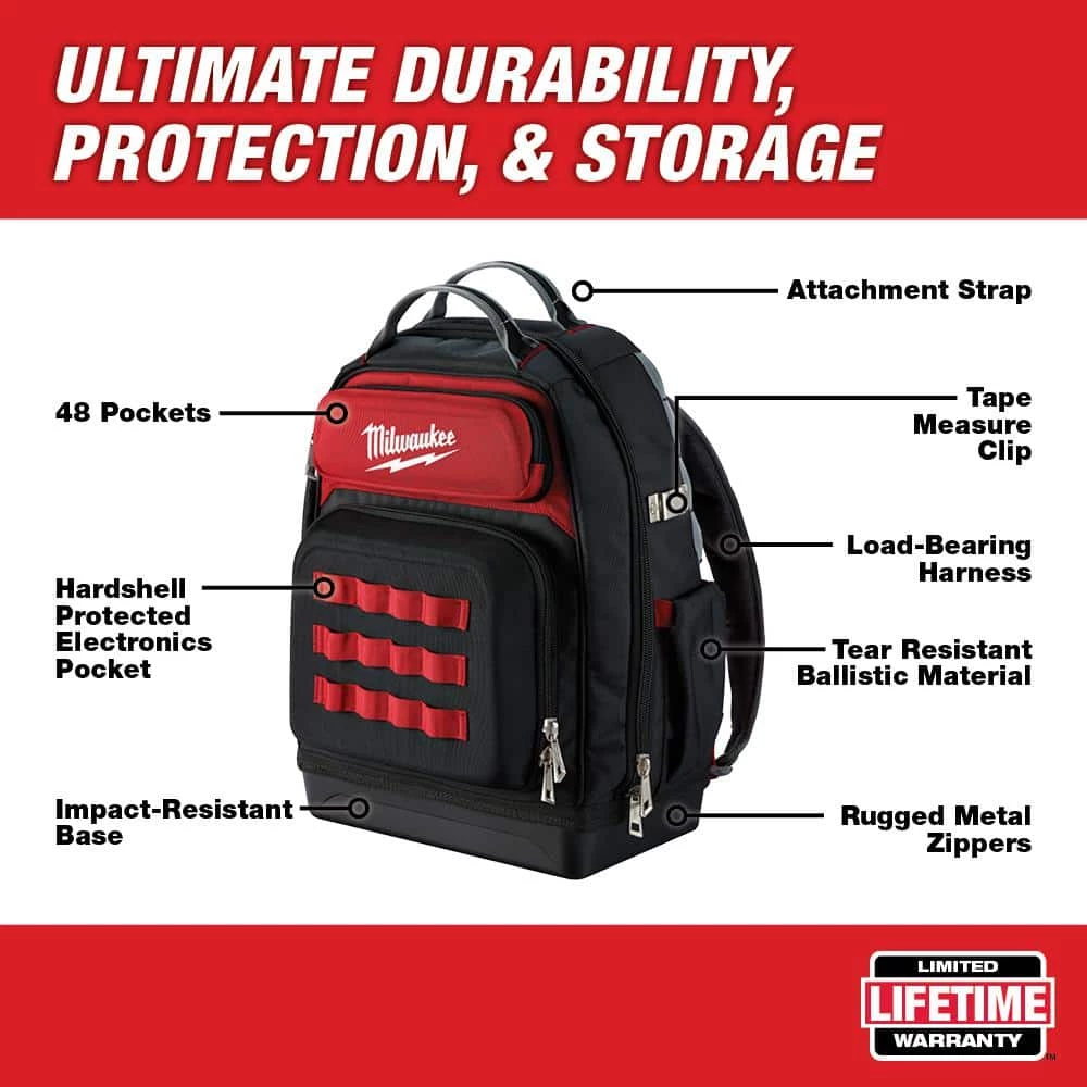 Milwaukee 15 in. Ultimate Jobsite Backpack with Screwdriver Set (11-Piece) 4 Milwaukee 15 in. Ultimate Jobsite Backpack with Screwdriver Set (11-Piece) - Image 2