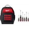 Milwaukee Ultimate Jobsite Black 15 in. Backpack with Screwdriver Cushion Grip Set (6-Piece)