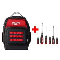 Milwaukee Ultimate Jobsite Black 15 in. Backpack with Screwdriver Cushion Grip Set (6-Piece) 25 Milwaukee Ultimate Jobsite Black 15 in. Backpack with Screwdriver Cushion Grip Set (6-Piece) -Tool Storage Online Shop black milwaukee tool bags 48 22 8201 48 22 2886 fa 1000