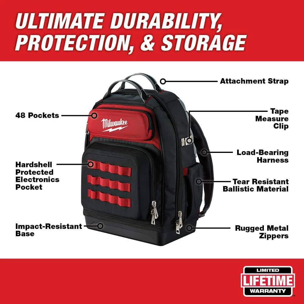 Milwaukee 15 in. Ultimate Jobsite Backpack 4 Milwaukee 15 in. Ultimate Jobsite Backpack - Image 2