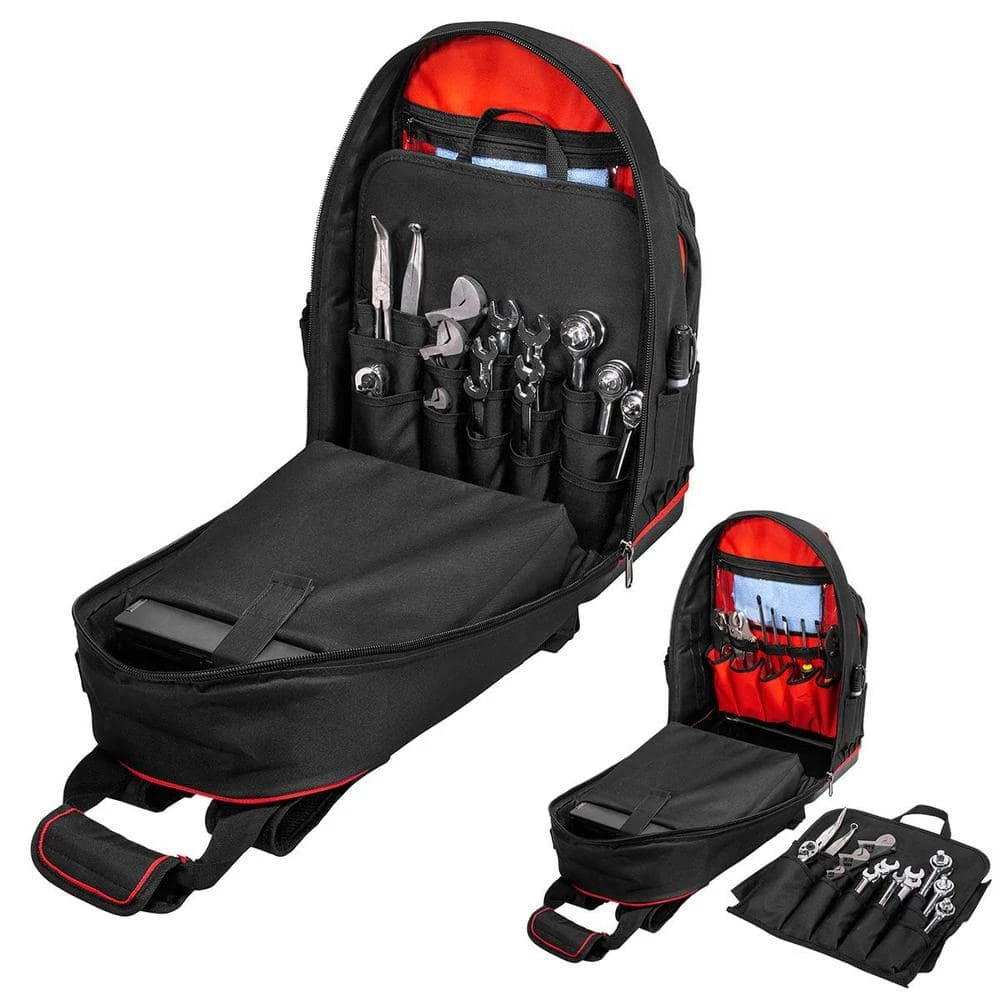 XtremepowerUS 20 in. 38-Pockets Heavy-Duty Padded Wide Mouth Jobsite Backpack Tool Bag 5 XtremepowerUS 20 in. 38-Pockets Heavy-Duty Padded Wide Mouth Jobsite Backpack Tool Bag - Image 3