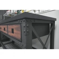 Duramax Building Products 72 in. x 24 in. 3-Drawers Rolling Industrial Workbench and Wood Top -Tool Storage Online Shop brown grey duramax building products mobile workbenches 68001 1f 1000