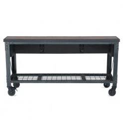 Duramax Building Products 72 in. x 24 in. 3-Drawers Rolling Industrial Workbench and Wood Top -Tool Storage Online Shop brown grey duramax building products mobile workbenches 68001 77 1000