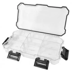 Husky 12 in. 9-Compartment Waterproof Storage Bin Small Parts Organizer