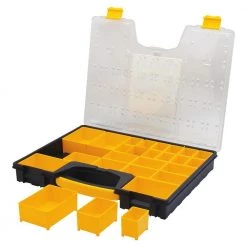 Stanley 25-Compartment Shallow Pro Small Parts Organizer 20 Stanley 25-Compartment Shallow Pro Small Parts Organizer -Tool Storage Online Shop clear yellow stanley small parts organizers 014725r c3 1000