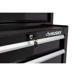 Husky 26.5 in. W x 18 in. D Standard Duty 4-Drawer Rolling Tool Cabinet in Gloss Black -Tool Storage Online Shop gloss black husky tool cabinets hkst98066bk 76 1000