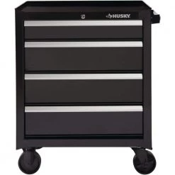 Husky 26.5 in. W x 18 in. D Standard Duty 4-Drawer Rolling Tool Cabinet in Gloss Black -Tool Storage Online Shop gloss black husky tool cabinets hkst98066bk d4 1000