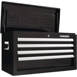 Husky 26 in. W x 12 in. D Standard Duty 4-Drawer Top Tool Chest in Gloss Black -Tool Storage Online Shop gloss black husky top tool chests hkst98065bk 31 1000