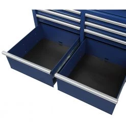 Husky 46 in. W x 24.5 in. D Standard Duty 9-Drawer Mobile Workbench Tool Chest with Solid Wood Top in Gloss Blue -Tool Storage Online Shop gloss blue with silver trim husky mobile workbenches h46mwc9gbv2 44 1000