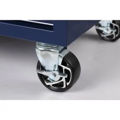 Husky 46 in. W x 24.5 in. D Standard Duty 9-Drawer Mobile Workbench Tool Chest with Solid Wood Top in Gloss Blue -Tool Storage Online Shop gloss blue with silver trim husky mobile workbenches h46mwc9gbv2 fa 1000