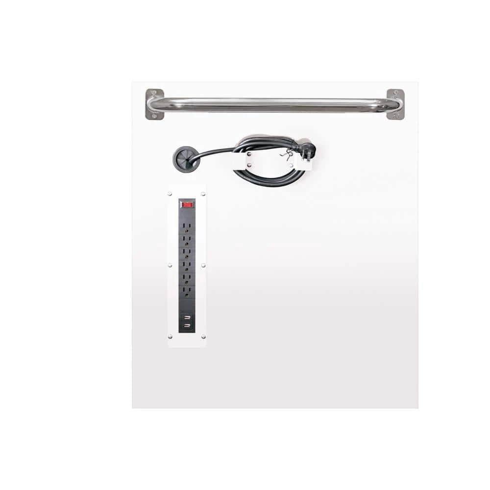 Husky 46 in. W x 24.5 in D Standard Duty 9-Drawer Mobile Workbench Tool Chest with Solid Wood Top in Gloss White 10 Husky 46 in. W x 24.5 in D Standard Duty 9-Drawer Mobile Workbench Tool Chest with Solid Wood Top in Gloss White - Image 8