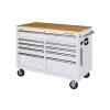 Husky 46 in. W x 24.5 in D Standard Duty 9-Drawer Mobile Workbench Tool Chest with Solid Wood Top in Gloss White -Tool Storage Online Shop gloss white with silver trim husky mobile workbenches hotc4609bj6m 64 1000