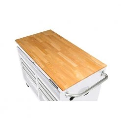 Husky 46 in. W x 24.5 in D Standard Duty 9-Drawer Mobile Workbench Tool Chest with Solid Wood Top in Gloss White 24 Husky 46 in. W x 24.5 in D Standard Duty 9-Drawer Mobile Workbench Tool Chest with Solid Wood Top in Gloss White -Tool Storage Online Shop gloss white with silver trim husky mobile workbenches hotc4609bj6m fa 1000