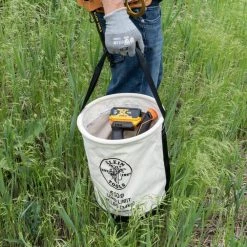 Klein Tools Canvas Bucket, Wide-Opening, Straight-Wall, Molded Bottom, 12-Inch -Tool Storage Online Shop natural canvas klein tools tool bags 5109 1d 1000