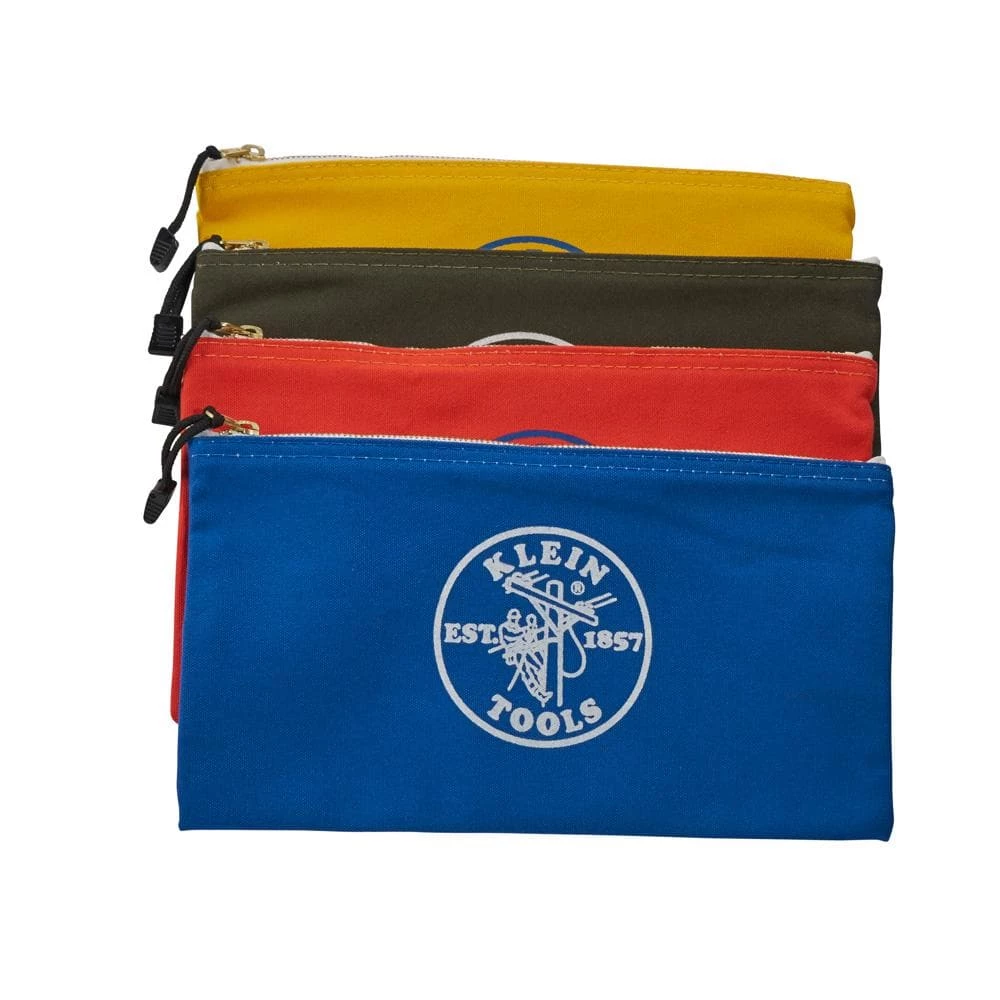 Klein Tools Zipper Bags, Canvas Tool Pouches Olive/Orange/Blue/Yellow, 4-Pack 11 Klein Tools Zipper Bags, Canvas Tool Pouches Olive/Orange/Blue/Yellow, 4-Pack - Image 9