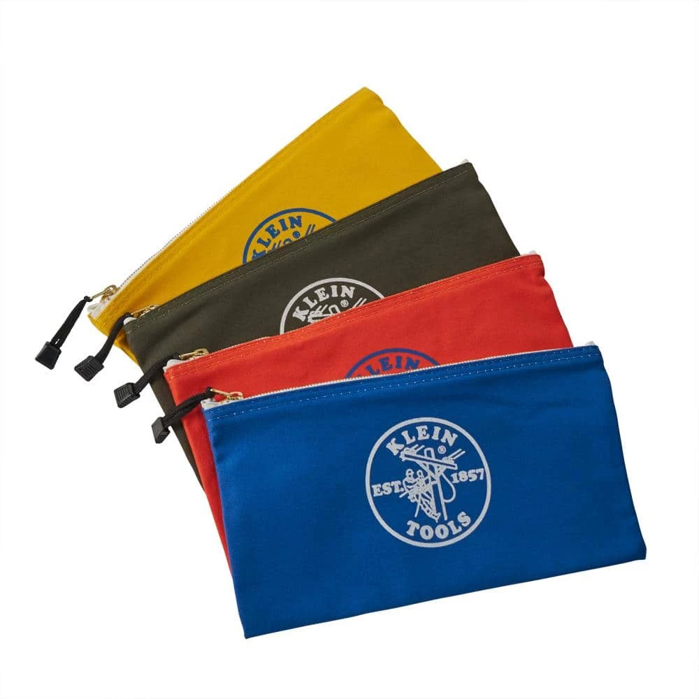 Klein Tools Zipper Bags, Canvas Tool Pouches Olive/Orange/Blue/Yellow, 4-Pack 10 Klein Tools Zipper Bags, Canvas Tool Pouches Olive/Orange/Blue/Yellow, 4-Pack - Image 8