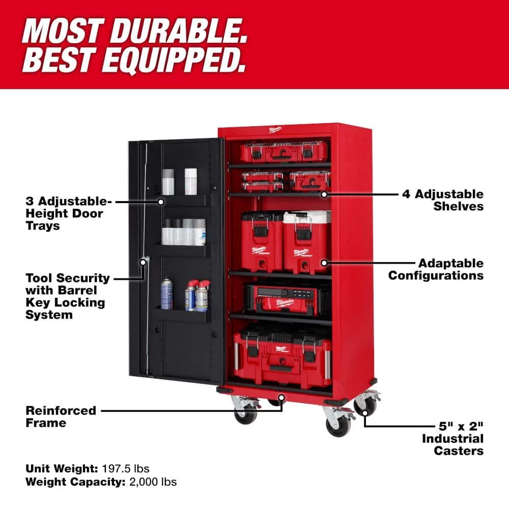 Milwaukee 27 in. 4-Shelf Tool Locker 4 Milwaukee 27 in. 4-Shelf Tool Locker - Image 2
