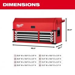Milwaukee High Capacity 46 in. 8-Drawer Top Chest -Tool Storage Online Shop red and black milwaukee top tool chests 48 22 8541 40 1000