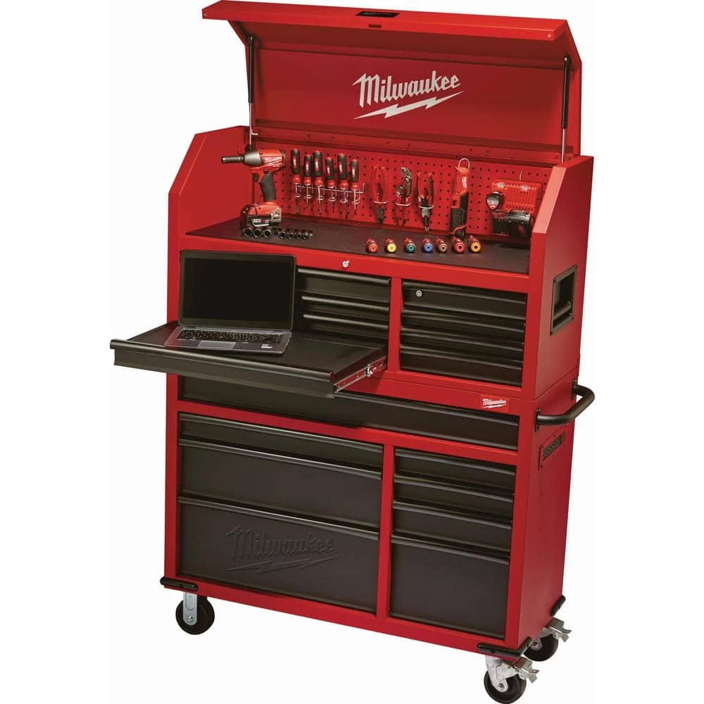 Milwaukee 46 in. 8-Drawer Steel Storage Top Chest in Red and Black 15 Milwaukee 46 in. 8-Drawer Steel Storage Top Chest in Red and Black - Image 13