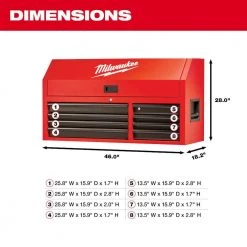 Milwaukee 46 in. 8-Drawer Steel Storage Top Chest in Red and Black 17 Milwaukee 46 in. 8-Drawer Steel Storage Top Chest in Red and Black -Tool Storage Online Shop red and black textured powder coating milwaukee top tool chests 48 22 8510 40 1000