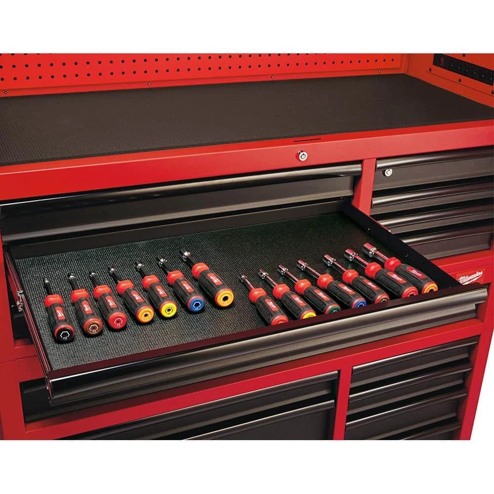 Milwaukee 46 in. 8-Drawer Steel Storage Top Chest in Red and Black 9 Milwaukee 46 in. 8-Drawer Steel Storage Top Chest in Red and Black - Image 7