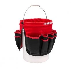 Husky 12 in. 30 Pocket Heavy Duty Bucket Jockey 5 Gallon In-Bucket Storage Tool Bag -Tool Storage Online Shop red black husky tool bags hd10030 th 40 1000