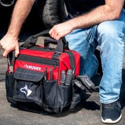 Husky 14 in. 13 Pocket Rolling Tool Bag -Tool Storage Online Shop red black husky tool bags hd65014 th 44 1000