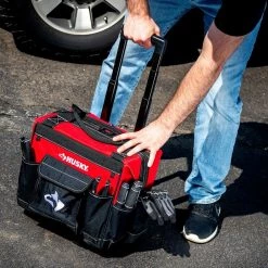 Husky 14 in. Rolling Tool Bag with Stackable 12 in. Tool Bag -Tool Storage Online Shop red black husky tool bags hd650142 th bd 44 1000