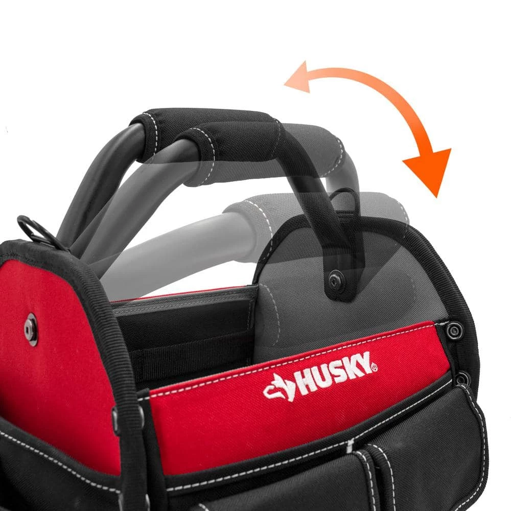 Husky 10 in. 15 Pocket Open Top Tool Bag 8 Husky 10 in. 15 Pocket Open Top Tool Bag - Image 6