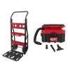 Milwaukee PACKOUT 20 in. 2-Wheel Utility Cart & M18 FUEL PACKOUT 18-Volt Lithium-Ion Cordless 2.5 Gal. Wet/Dry Vacuum (Tool-Only) -Tool Storage Online Shop red black milwaukee modular tool storage systems 48 22 8415 0970 20 64 1000