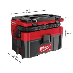 Milwaukee PACKOUT 20 in. 2-Wheel Utility Cart & M18 FUEL PACKOUT 18-Volt Lithium-Ion Cordless 2.5 Gal. Wet/Dry Vacuum (Tool-Only) -Tool Storage Online Shop red black milwaukee modular tool storage systems 48 22 8415 0970 20 66 1000