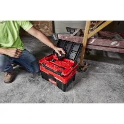 Milwaukee PACKOUT 20 in. 2-Wheel Utility Cart & M18 FUEL PACKOUT 18-Volt Lithium-Ion Cordless 2.5 Gal. Wet/Dry Vacuum (Tool-Only) -Tool Storage Online Shop red black milwaukee modular tool storage systems 48 22 8415 0970 20 77 1000