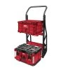 Milwaukee PACKOUT 20 in. 2-Wheel Utility Cart with Large Tool Box and Crate (3-Piece) -Tool Storage Online Shop red black milwaukee modular tool storage systems 48 22 8415 48 22 8425 48 22 8440 64 1000